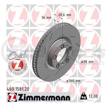 Zimmermann 460 1581 20 Disc Brake Rotor for PORSCHE