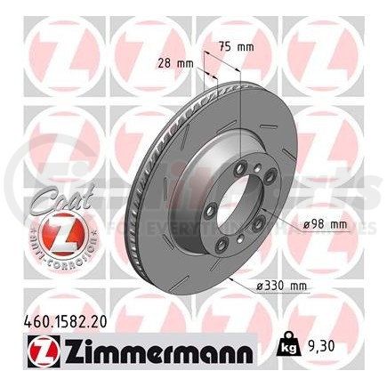 Zimmermann 460 1582 20 Disc Brake Rotor for PORSCHE