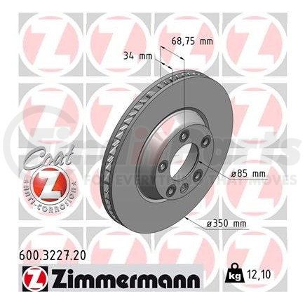 Zimmermann 600 3227 20 Disc Brake Rotor for PORSCHE