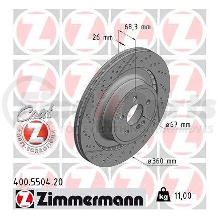 Zimmermann 400 5504 20 Disc Brake Rotor for MERCEDES BENZ