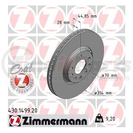 Zimmermann 430 1499 20 Disc Brake Rotor for SAAB