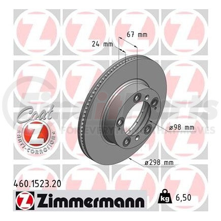 Zimmermann 460152320 Disc Brake Rotor