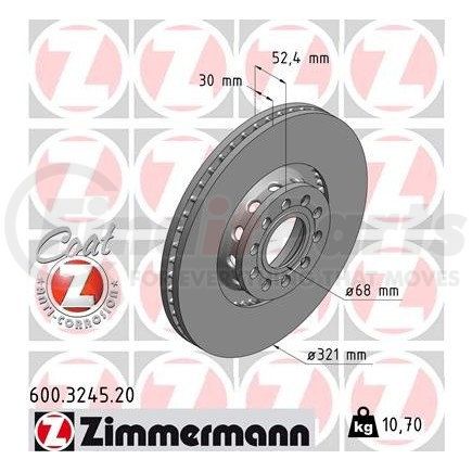 Zimmermann 600 3245 20 Disc Brake Rotor for VOLKSWAGEN WATER