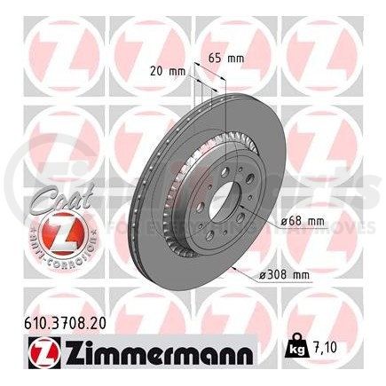 Zimmermann 610370820 Disc Brake Rotor