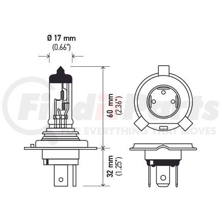 HELLA USA H4 100/55W H4 100/55W Hal Bulb