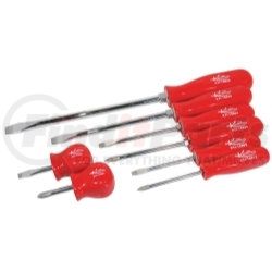 K-Tool International KTI-19800 8 Piece Phillips and Slotted Screwdriver Set with Red Handles