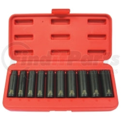 K-Tool International KTI-37200 10 Piece 3/8" Drive 6 Point Metric Deep Impact Socket Set