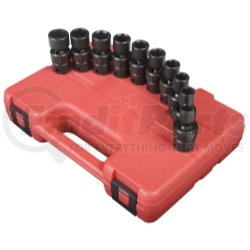 Sunex Tools 3657 10 Pc. 3/8" Drive Metric Universal Impact Socket Set