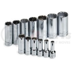 SK Hand Tool 4453 3/8" Dr 12 Pt Deep SAE  Socket Set, 13 Pc