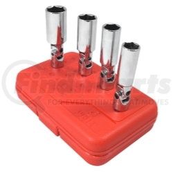 Sunex Tools 8844 3/8" Dr Univ Spark Plug Socket Set, 4Pc