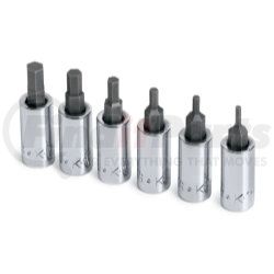 SK Hand Tool 19732 1/4" Dr Metric Hex Bit Socket Set, 6 Pc