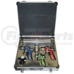 Titan 19221 H.V.L.P. Color-Coded Triple Set-Up Spray Gun Kit with Case, 4 pc