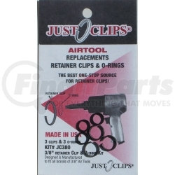 Just Clips 380-12 3/8" Anvil Retainer Clip and O-Ring Kit, 12 Pack