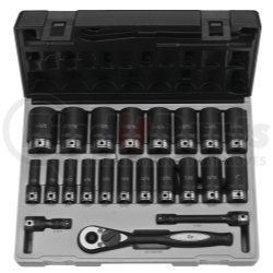 Grey Pneumatic 82622D 22-Piece 1/2 in. Drive 6-Point SAE Deep Duo Impact Socket Set