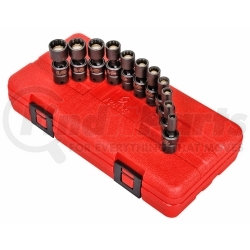 Sunex Tools 1825 1/4" Drive 12 Pt. Metric Magnetic Universal Impact Socket Set, 11 Pc.