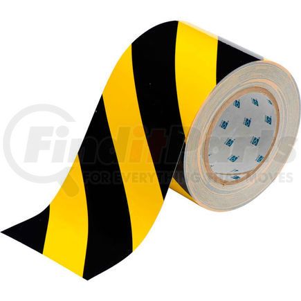 Brady 104377 Brady&#174; 104377 ToughStripe Floor Marking Tape, Polyester, 4"W X 100'L, Black/Yellow