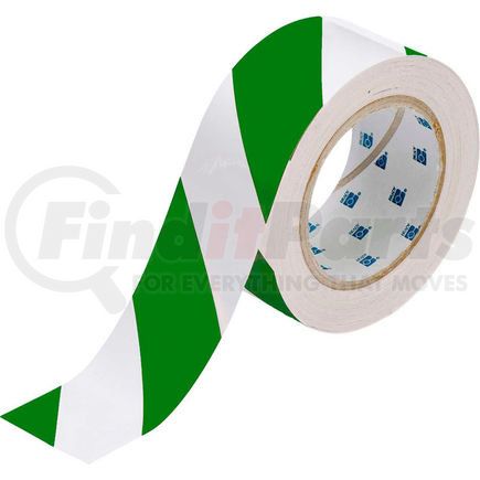 Brady 132436 Brady&#174; 132436 ToughStripe Floor Marking Tape, Polyester, 2"W X 100'L, Green/White