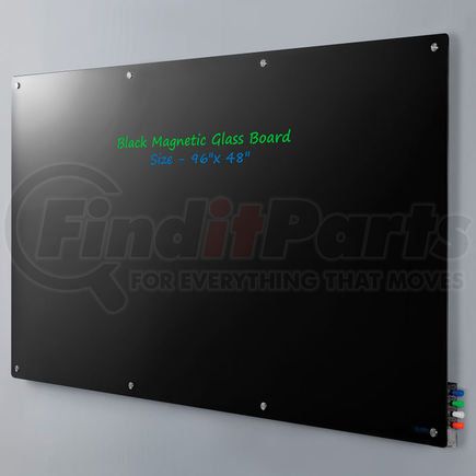 Global Industrial TWMBL-9648 Global Industrial&#8482; Magnetic Glass Dry Erase Board - 96 x 48" - Black