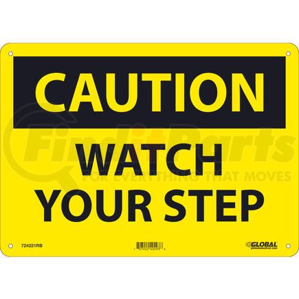 National Marker Company GLOC203RB Global Industrial&#8482; Caution Watch Your Step, 10x14, Rigid Plastic