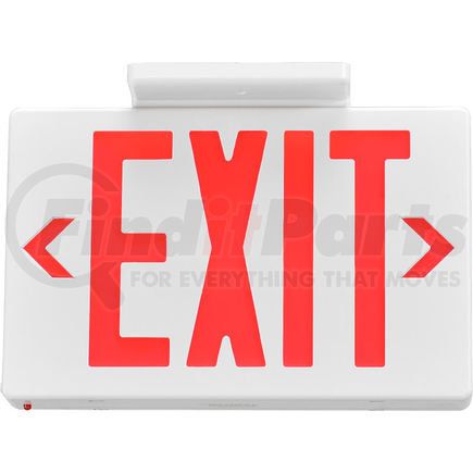 Global Industrial JEE2RWE Global Industrial&#153; LED Exit Sign, Red Letters, Universal Mount, White, 1 or 2 Sides