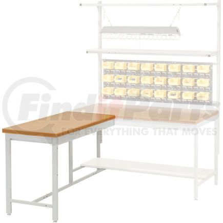 Global Industrial 651422 Global Industrial™ 48 x 24 Euro Style Production Workbench Return - Shop Top Square Edge - Gray