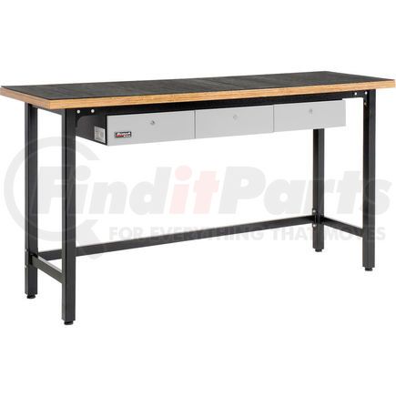 Homak GS00579030 Homak Steel Workbench GS00579030 79" With 3 Drawers & Wood Top