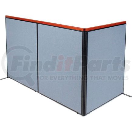 Global Industrial 695082BL Interion® Deluxe Freestanding 3-Panel Corner Room Divider, 48-1/4"W x 61-1/2"H Panels, Blue