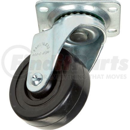 Casters, Wheels & Industrial Handling 421-3 1/2 Medium Duty Swivel Plate Caster 3-1/2" Soft Rubber Wheel 200 Lb. Capacity