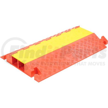 Justrite CP2X325 2-Channel Heavy Duty Cable Guard, 36"L x 22"W x 4-1/8"H, Yellow/Orange