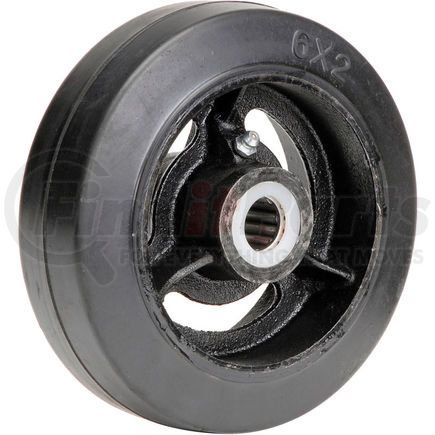 Casters, Wheels & Industrial Handling CW-620-MORRB Global Industrial™ 6" x 2" Mold-On Rubber Wheel - Axle Size 3/4"
