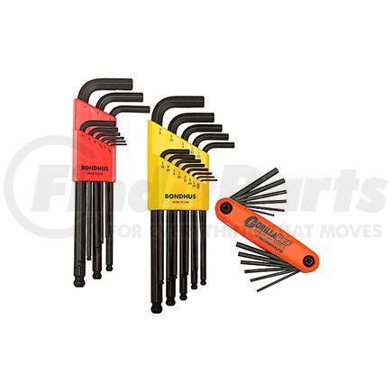 Bondhus Corp. 14130 Bondhus 14130 Hex Key Triple Pack SAE, Metric W/ FREE Fold-Up Set