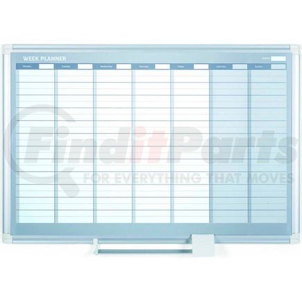 Bi-Silque Visual Communication Product, Inc. GA0396830 MasterVision Magnetic Steel Dry-Erase Weekly Planner, 24" X 36", Aluminum Frame