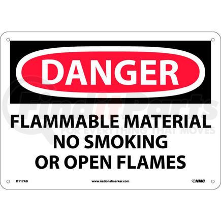 National Marker Company D117AB Signs With Safety Message Legend-Danger Flammable Material