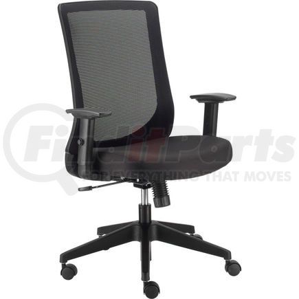 Global Industrial 695488 Interion&#174; Mesh Office Chair With Mid Back & Adjustable Arms, Fabric, Black