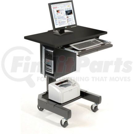 Global Industrial 309235BK Global Industrial™ Mobile Computer Cart, 27"W x 24-1/2"D x 41"H, Black