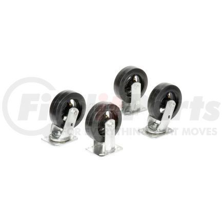 Global Industrial 620WAS-KIT Global Industrial™ 6" x 2" Mold-On Rubber Caster Kit 2 Swivel, 2 Rigid