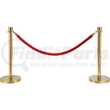 Global Industrial EK-D2-RD Global Industrial&#8482; Red Velour Rope 59" With Ends For Portable Gold Post