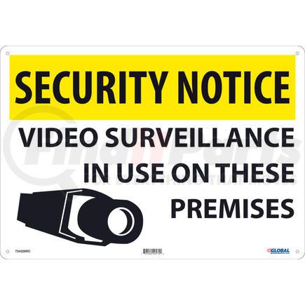 National Marker Company GLOSN20RC Global Industrial&#8482; Security Notice Video Surveillance In Use, 14x20, Rigid Plastic