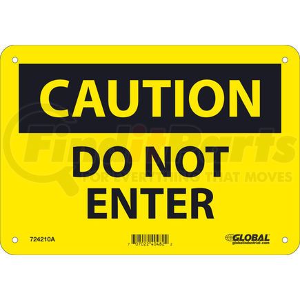 National Marker Company GLOC135A Global Industrial&#8482; Caution Do Not Enter Sign, 7x10, Aluminum