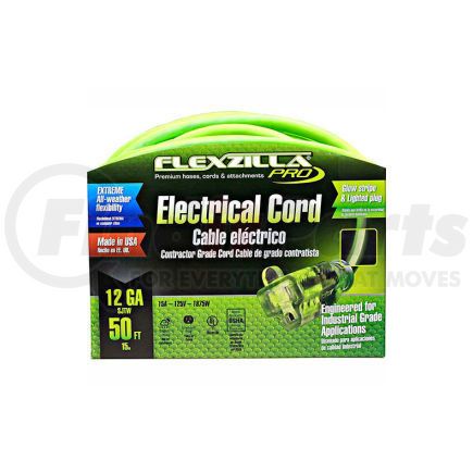 Legacy FZ512830 Flexzilla FZ512830 Pro Extension Cord, 50', 12/3, All-weather, Lighted Plug, ZillaGreen