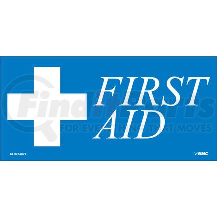 National Marker Company CU-256072 First Aid Label - Blue