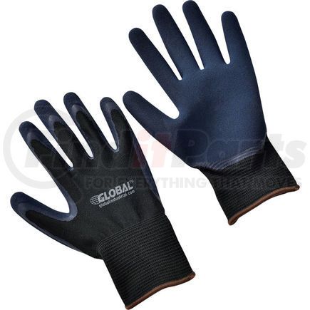 Global Industrial 708353L Global Industrial&#8482; Double Foam Latex Coated Gloves, Black/Navy, Large, 1-Pair