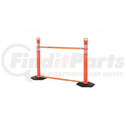 Cortina Safety Products 03-824-CBKT & JYN6096 Retractable Cone Bar Barricade System, 2 Delineators, 2 Cone Bars, 2 10Lb Bases