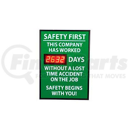 National Marker Company DSB2 Digital Safety Scoreboard Sign - Safety First, This Company, Lost Time