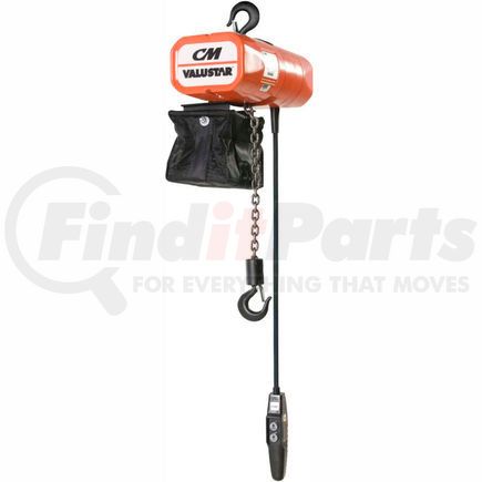 Columbus McKinnon 2403-2450 CM Valustar 1/2 Ton, Electric Chain Hoist W/ Chain Container, 10' Lift, 16 FPM, 115V