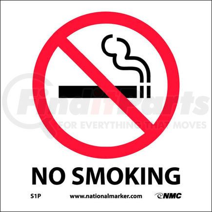 National Marker Company S1P Graphic Facility Signs - No Smoking - Vinyl 7x7