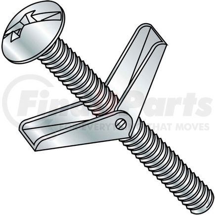 Kanebridge 1464TBCM 1/4X4  Combination Mushroom Head Toggle Bolt Zinc, Pkg of 50