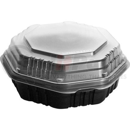 United Stationers SCC809011PP94 SOLO OctaView Hinged Lid Plastic Containers Black/Clear 31 Oz 1 Compartment - 100/Carton