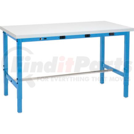 Global Industrial 607942B Global Industrial™ 72 x 30 Packing Workbench with Power Apron - ESD Laminate Square Edge - Blue