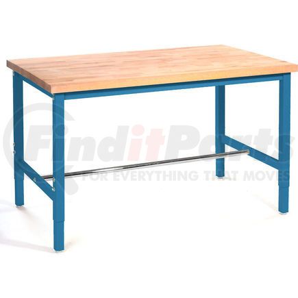 Global Industrial 606983BL Global Industrial™ 48 x 36 Adjustable Height Workbench Square Tube Leg - Maple Square Edge Blue